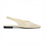 ZARA Open-Back Fishnet Ballet Flats Women 6556-201-OFFWHT