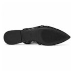 ZARA parkly Rhinestone Flat Sandals Women 1615-010- BLK