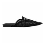 ZARA parkly Rhinestone Flat Sandals Women 1615-010- BLK