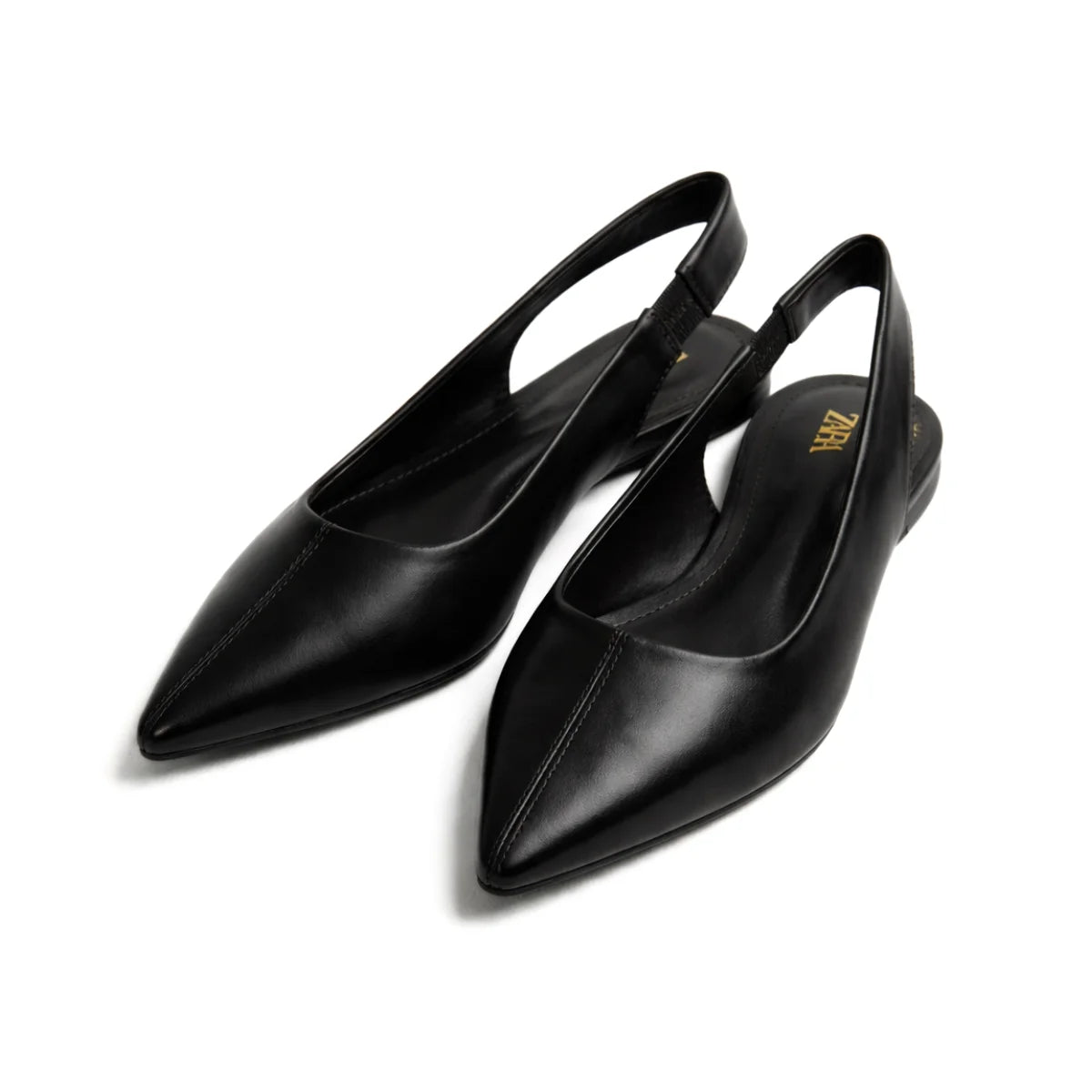 ZARA POINTED BALLET FLATS Sandals Women 923-1 - BLK - Black / 37