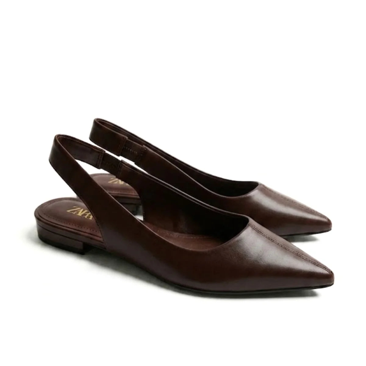 ZARA POINTED BALLET FLATS Sandals Women 923-1 - BRN