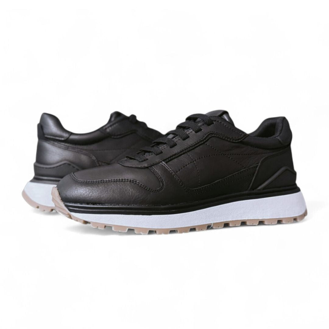ZARA Retro Leather Trainer Men 2315-920-BLK