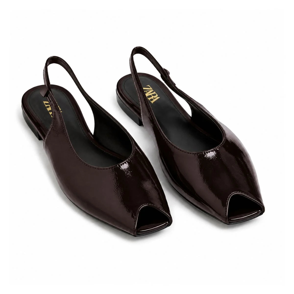 ZARA Slides Leather SANDALS Women 2612-111 -DRKPRL - Dark-Purple / 37