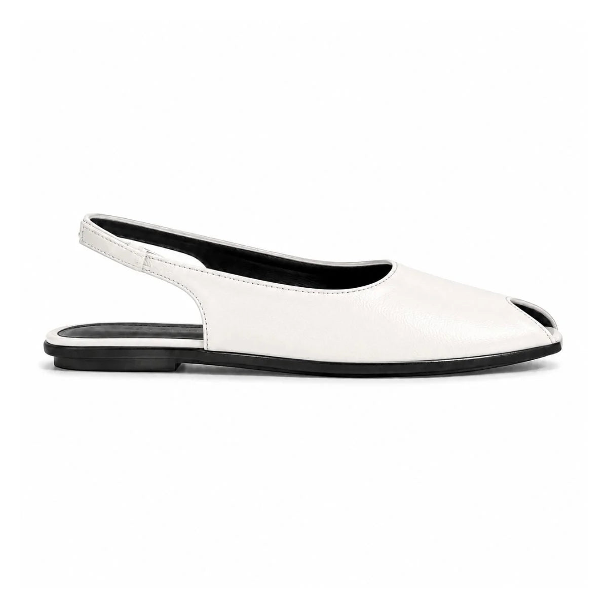 ZARA Slides Leather SANDALS Women 2612-112 -WHT