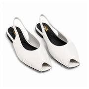 ZARA Slides Leather SANDALS Women 2612-112 -WHT - White / 37