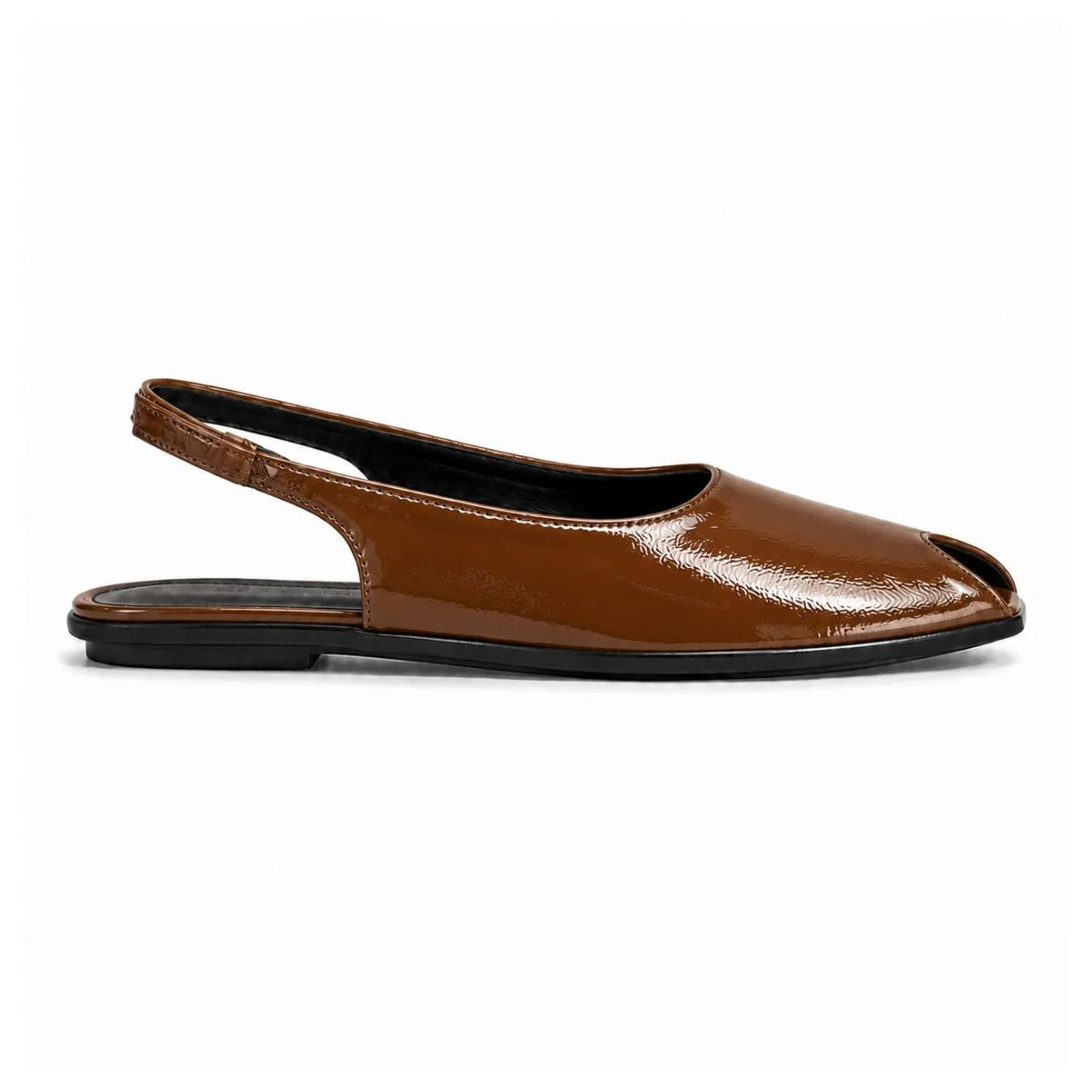 ZARA Slides Leather SANDALS Women 2612-113 -BRN