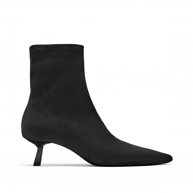 ZARA SPLIT SUEDE ANKLE BOOTS 2125-210-800-BLK - Black / 38