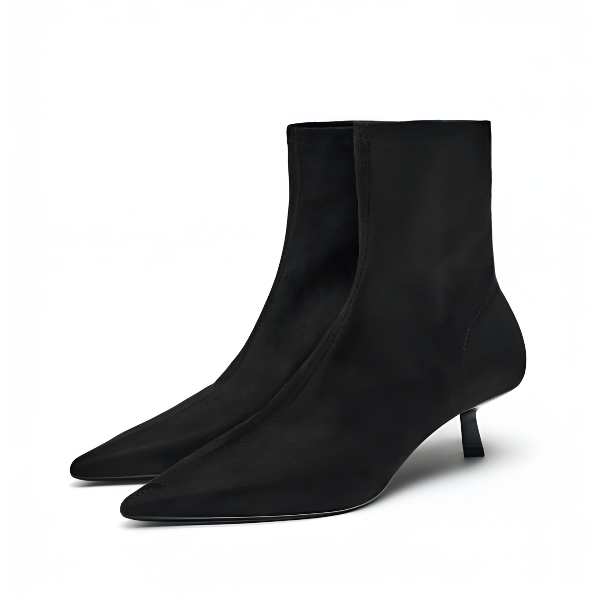 ZARA SPLIT SUEDE ANKLE BOOTS 2125-210-800-BLK