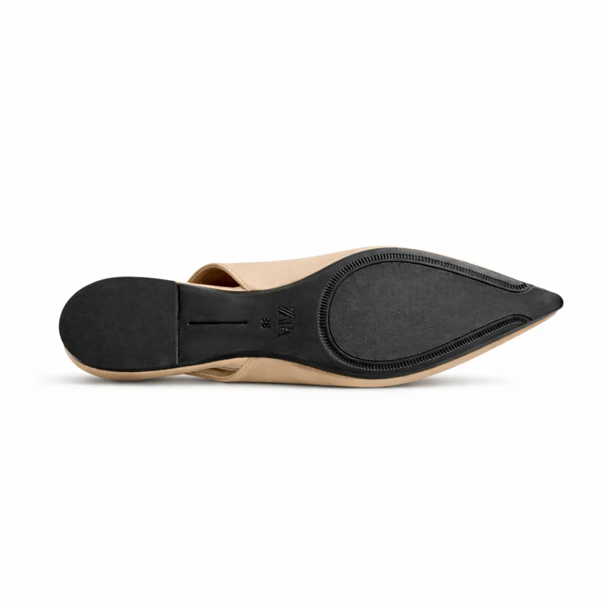 ZARA SPLIT SUEDE WITH BUCKLE Sandals Women 923-3- BEG