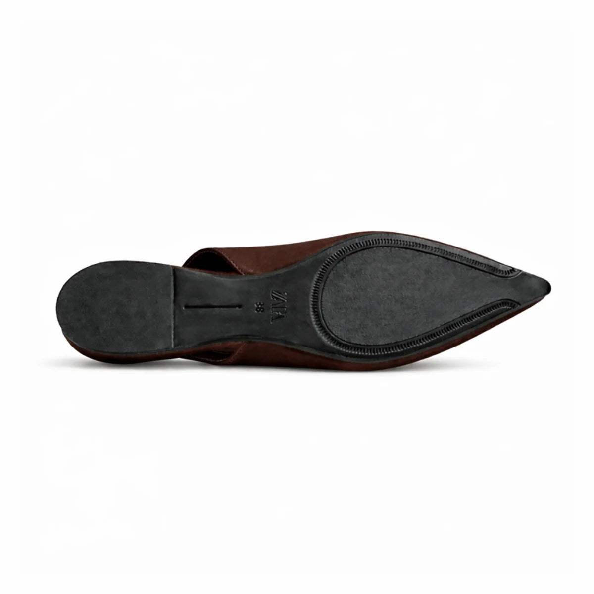 ZARA SPLIT SUEDE WITH BUCKLE Sandals Women 923-3- BRN