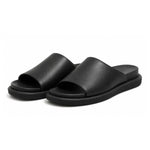 ZARA vibram leather sliders 2338-620-800-BLK - Black / 39