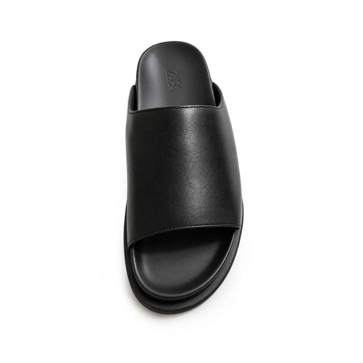 ZARA vibram leather sliders 2338-620-800-BLK
