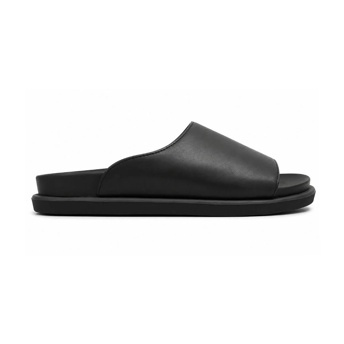 ZARA vibram leather sliders 2338-620-800-BLK